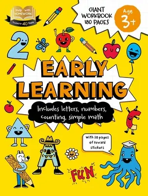 Ajutor cu temele: 3+ Învățare timpurie: Include litere, numere, numărare, matematică simplă și 10 pagini de autocolante de recompensă - Help with Homework: 3+ Early Learning: Includes Letters, Numbers, Counting, Simple Math, and 10 Pages of Reward Stickers