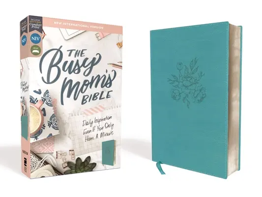 Niv, Biblia mamei ocupate, Leathersoft, Teal, Ediția cu litere roșii, tipărit confortabil: Inspirație zilnică chiar dacă ai doar un minut - Niv, Busy Mom's Bible, Leathersoft, Teal, Red Letter Edition, Comfort Print: Daily Inspiration Even If You Only Have One Minute
