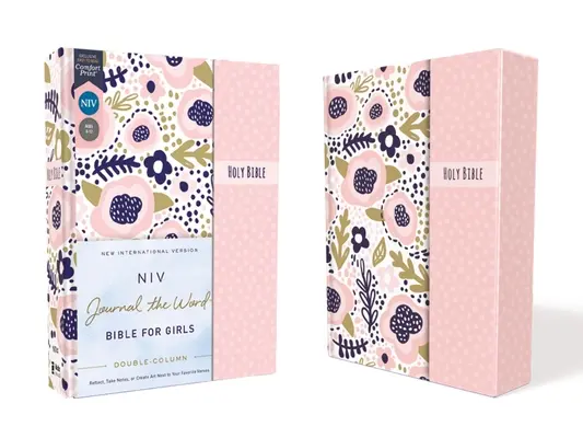 Niv, Biblia Journal the Word pentru fete, coloană dublă, copertă cartonată, roz, închidere magnetică, litere roșii, imprimare confortabilă: Reflectă, ia notițe sau creează artă - Niv, Journal the Word Bible for Girls, Double-Column, Hardcover, Pink, Magnetic Closure, Red Letter, Comfort Print: Reflect, Take Notes, or Create Art