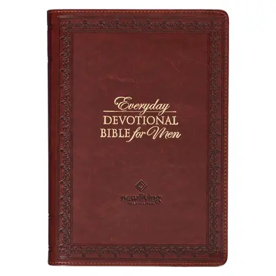 NLT Holy Bible Everyday Devotional Bible for Men New Living Translation, piele vegană, Burgundy Debossed - NLT Holy Bible Everyday Devotional Bible for Men New Living Translation, Vegan Leather, Burgundy Debossed
