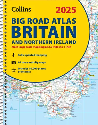 2025 Collins Big Road Atlas Marea Britanie și Irlanda de Nord: A3 Spiral - 2025 Collins Big Road Atlas Britain and Northern Ireland: A3 Spiral