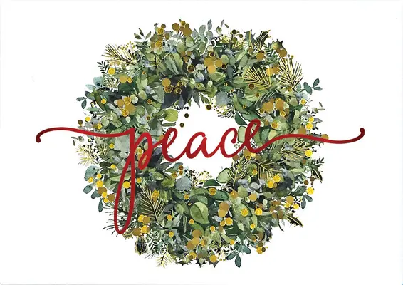 Cărți de vacanță în cutie Deluxe Wreath of Peace - Wreath of Peace Deluxe Boxed Holiday Cards