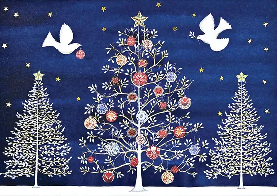 Doves of the Season Deluxe Boxed Holiday Cards