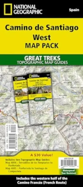Camino de Santiago West Map [Map Pack Bunde] Hartă - Camino de Santiago West Map [Map Pack Bunde] Map