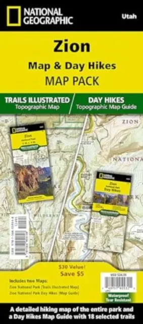 Zion National Day Hikes și Parcul Național [pachet de hărți] - Zion National Day Hikes and National Park [Map Pack Bundle]