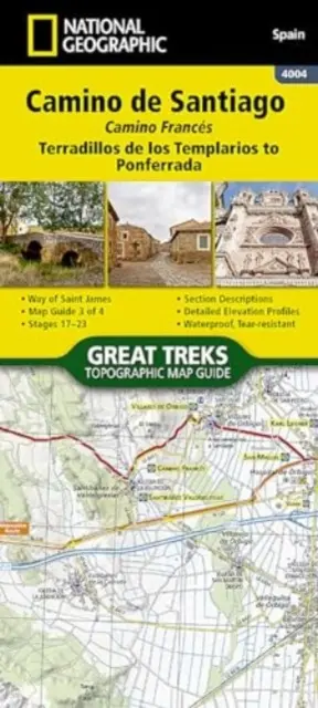 Harta Camino de Santiago 3 din 4 [Terradillos de Los Templarios până la Ponferrada] - Camino de Santiago 3 of 4 Map [Terradillos de Los Templarios to Ponferrada] Map