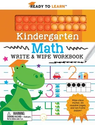 Gata să învețe matematica pentru grădiniță Carte de lucru pentru scris și șters cu Popper - Ready to Learn Kindergarten Math Write & Wipe Workbook with Popper