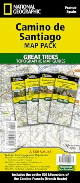 Harta Camino de Santiago [pachet de hărți] Hartă - Camino de Santiago Map [Map Pack Bundle] Map