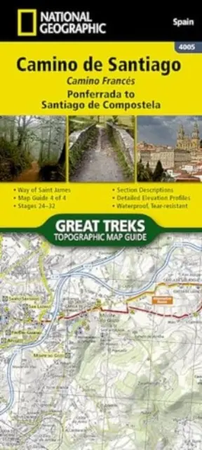 Harta Camino de Santiago 4 din 4 [De la Ponferrada la Santiago de Compostela] - Camino de Santiago 4 of 4 Map [Ponferrada to Santiago de Compostela]