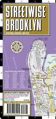 Harta Streetwise Brooklyn - Harta stradală laminată a centrului orașului Brooklyn, New York - Streetwise Brooklyn Map - Laminated City Center Street Map of Brooklyn, New York