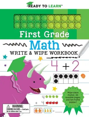 Ready to Learn: Caiet de matematică pentru clasa întâi Write & Wipe Workbook with Popper - Ready to Learn: First Grade Math Write & Wipe Workbook with Popper