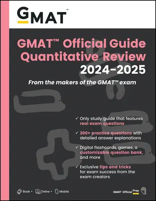 GMAT Official Guide Quantitative Review 2024-2025: Carte + Bancă de întrebări online - GMAT Official Guide Quantitative Review 2024-2025: Book + Online Question Bank