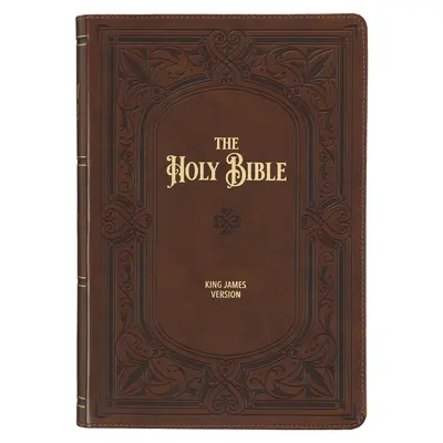 Biblia de studiu KJV, Biblia Sfântă King James Version cu tipar mare, file cu degetul mare, panglici, piele naturală Saddle Tan încadrată Art Nouveau Debossed - KJV Study Bible, Large Print King James Version Holy Bible, Thumb Tabs, Ribbons, Faux Leather Saddle Tan Framed Art Nouveau Debossed