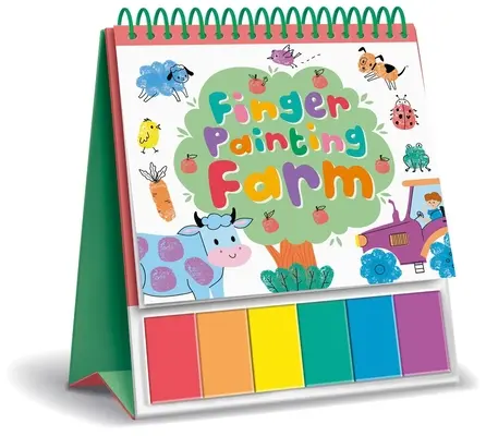 Finger Painting Farm: Carte de colorat pe șevalet cu 6 vopsele - Finger Painting Farm: Easel Coloring Book with 6 Paints