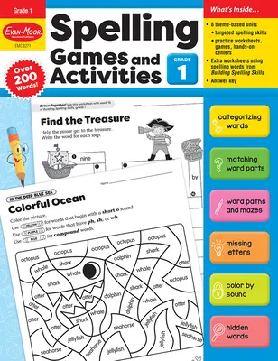 Jocuri și activități de ortografie, clasa 1 Resurse pentru profesori - Spelling Games and Activities, Grade 1 Teacher Resource