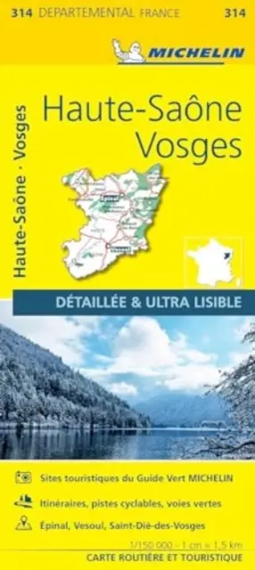 Haute-Saone Vosges - Hartă locală Michelin 314 - Haute-Saone  Vosges - Michelin Local Map 314