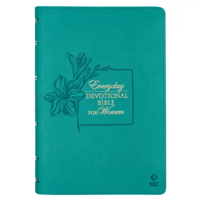 NLT Sfânta Biblie Biblie devoțională de zi cu zi pentru femei New Living Translation Piele vegană, teal reliefat - NLT Holy Bible Everyday Devotional Bible for Women New Living Translation Vegan Leather, Teal Debossed