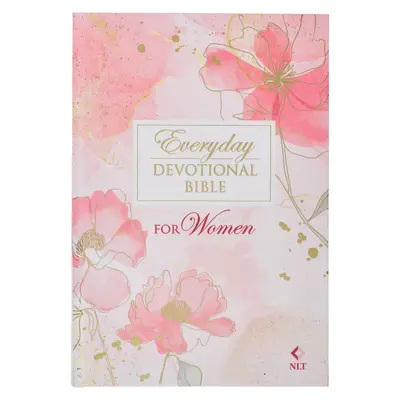 NLT Sfânta Biblie Biblia devoțională de zi cu zi pentru femei New Living Translation, roz imprimat floral - NLT Holy Bible Everyday Devotional Bible for Women New Living Translation, Pink Printed Floral