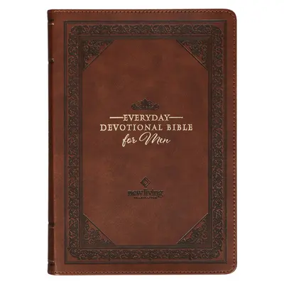 NLT Sfânta Biblie Biblia devoțională de zi cu zi pentru bărbați New Living Translation, piele vegană, maro ștanțat - NLT Holy Bible Everyday Devotional Bible for Men New Living Translation, Vegan Leather, Brown Debossed