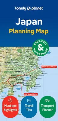 Lonely Planet Japonia Harta de planificare 2 - Lonely Planet Japan Planning Map 2