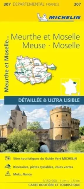 Meuse Meurthe-et-Moselle Moselle - Hartă locală Michelin 307 - Meuse Meurthe-et-Moselle  Moselle  - Michelin Local Map 307